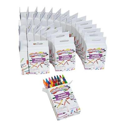 Colorations Regular Crayons, 24 Packs, 24 Colors Each, Set of 576 Crayons