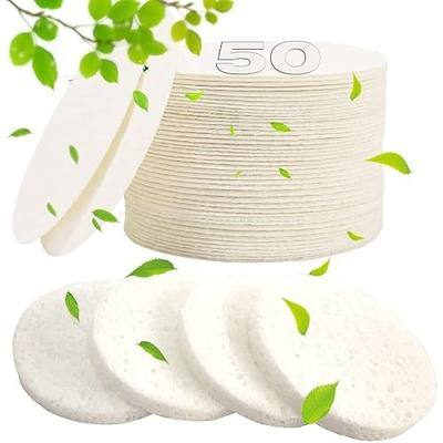 METUUTER Facial Sponges 50 Count Compressed Spa Sponges for Face Clean | 100% Natural Cellulose, Exfoliating Sponge, Face Scrubber Exfoliator, Deep Pore Cleansing, Travel Size, 2.8" dia. x 0.32"