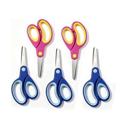 Left-handed Kids Scissors by Galadim (Pack of 5, Rounded-tip, 5.2-Inch) - Lefty Soft Touch Blunt School Student Scissors Shears GD-018-F