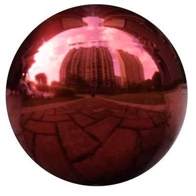 12inch Diameter Red Gazing Ball,Red Stainless Steel Polished Reflective Smooth Garden Sphere Globe Mirror,Colorful and Shiny Addition to Any Garden or Home