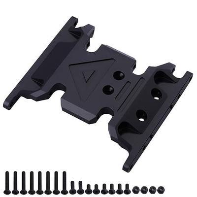Hobbypark Aluminum Center Transmission Skid Plate Mount for Axial SCX10 II Upgrades 1/10 RC Crawler 90046 90047 Parts (Black, 4 Hole Version)