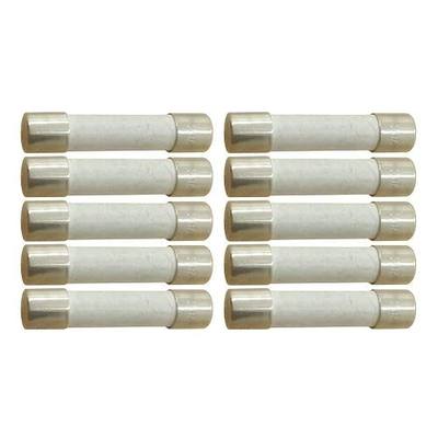 15 Amp Slow-Blow Time Delay Fuse Ceramic 6.35x31.75mm(1/4" x 1-1/4") (Pack of 10)