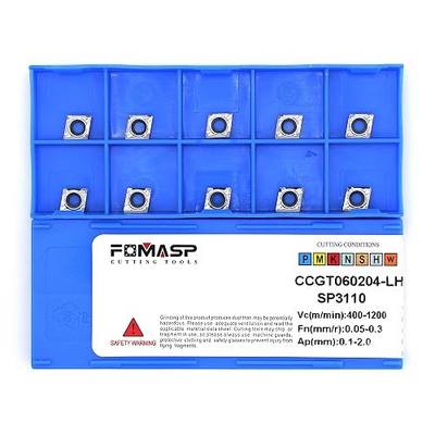 Carbide Inserts for Aluminum CCGT21.51 / CCGT060204-LH for Turning Cutting Tools Finishing Cutting,10 Pcs