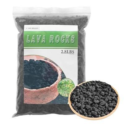 Black Lava Rocks for Plants -100% Pure Volcanic Rock No Dyes or Chemicals-Best Lava Stones Top Dressing for Cacti Succulents Plants,Bonsai