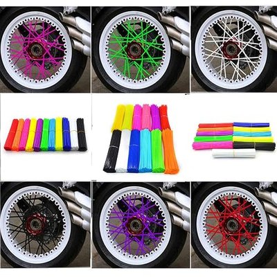 Super Pop Bicycle Spoke Skins Wraps Compatible with Schoolmate Bike Fans- Colorful Bike Wheel Decoration-72 Pcs(black)