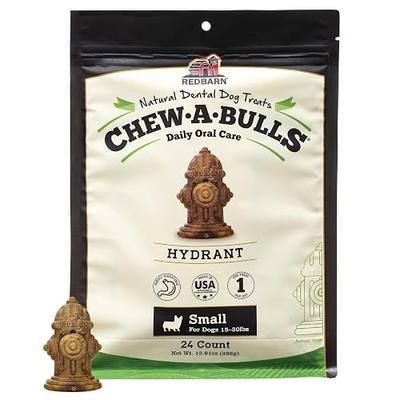 Redbarn Chew-A-Bulls, 24 Pack – Small Hydrant Shape Dog Dental Treats – Daily Oral Care with Fun Ridges & Grooves, All Natural Ingredients, Highly Digestible Chews & Low in Fat