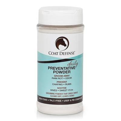 COAT DEFENSE Daily Preventative Powder & Rain Rot Treatment for Horses | Safe & Effective Equine Sweet Itch, Skin Funk, Scratches | Dry Horse Shampoo, 16 oz. | All Natural Ingredients