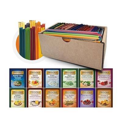 Twinings 48 Tea Bags Herbal Variety Pack – 12 Caffeine-Free Flavors + 20 Honey Sticks, Relaxing Herbal Tea Gift Set for Tea Lovers, Bedtime & Daily Wellness