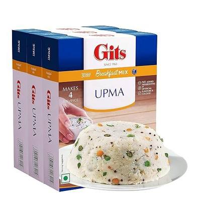 Gits Instant Mix Box - 600gm (Pack of 3 x 200gm) | Ready to Cook Indian Breakfast/Lunch/Dinner/Snack Meal | No Artificial Colors, Flavors, Preservatives, 100% Vegetarian, Easy Recipe (Upma)