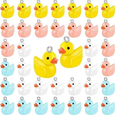 Jetec 40 Pcs Duck Charm for Jewelry Making DIY, Yellow, Blue, Pink, White