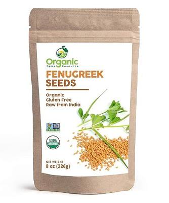 Organic Fenugreek Seeds | 8 Ounce | USDA Organics and Non-GMO Verified Project Approved | Product of India | 100% Raw and Natural | Resealable Kraft Bag by SHOPOSR
