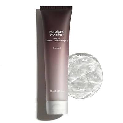 HARUHARU wonder Black Rice Moisture 5.5 Soft Cleansing Gel, Gentle Daily Cleanser, Low 5.5pH, Moisture Balance, Soap Free, For Sensitive Skin, Vegan, Cruelty-Free, 3.4 fl.oz