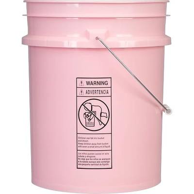 House Naturals 5 Gallon Pink Food Grade Bucket Pail with Air Tight screw on Lid (Pack of 2) Made in USA buckets