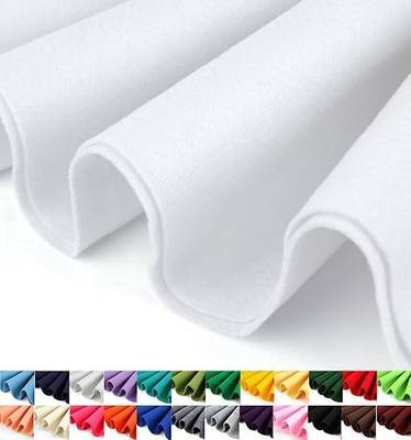 Barcelonetta | Felt Fabric | 72" Wide | 1.6mm Thick | Acrylic & Soft | Felt by the Yard | Felt for DIY Crafts, Projects, Sewing (White, Half Yard)