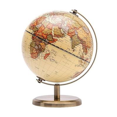 Annova Antique Globe Dia 5.5-inch / 14CM - Educational/Geographic/Modern Desktop Decoration - Stainless Steel Arc and Base - for School, Home, and Office (Antique 5.5“) (Brown-1)