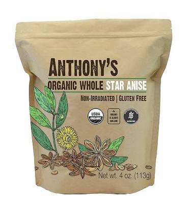 Anthony's Organic Whole Star Anise, 4 oz