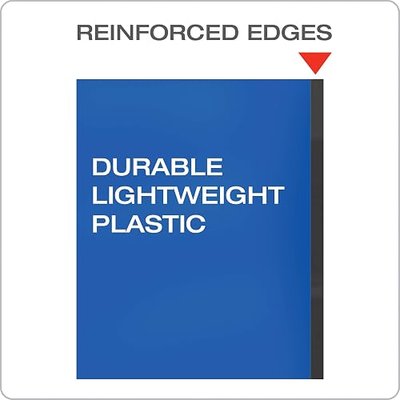 Oxford Two Pocket Folders, Plastic Folders with Reinforced Edges, Letter Size, Red, Blue, Green, Black, Purple, 5 Per Pack (89114)