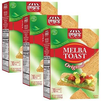 Melba Toast Flatbread Crackers - Original - Natural Thin and Crispy Toast Crackers - Classic Wheat Mini Toasts - Tostadas Melba - 7 Oz, Pack of 3 | Thin and Crispy, Classic Wheat Mini Toasts, Tostadas Melba