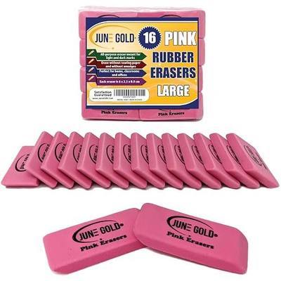 June Gold 16 Pink Rubber Erasers | This all-purpose eraser is not too hard and not too soft and is perfect for homes & offices