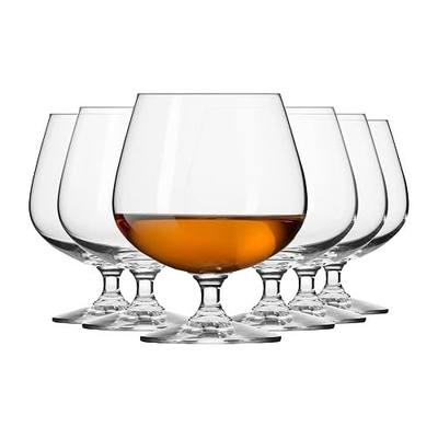 Krosno Brandy Cognac Snifter Glasses, Set of 6, 17.2 oz, Balance Collection, Ideal for Spirit Sipping, Lead-Free Glass, Dishwasher Safe, Made in Europe