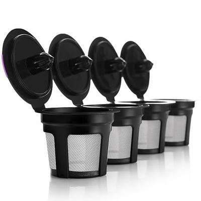 4 Reusable K Cups for Keurig Coffee Makers – BPA-Free Refillable Coffee Pods Compatible with K-Classic, K-Elite, K-Express, K-Compact and K-Select (Not for MultiStream)