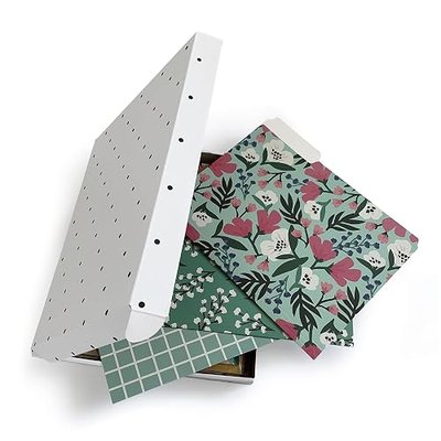 Cute Decorative File Folders, 12 Pack 3-Tab Letter Size, Boho Manila | 1/3 Cut Tabs Heavy Duty File Folder for Home, Office & School, Top Tab File Folders for Filing Documents Organizing Paperwork