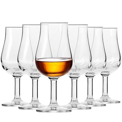 Krosno Snifter Whiskey Glasses, Set of 6 , 3.4 oz, Epicure Collection, Bourbon, Brandy & Cognac Crystal Glasses Tulip Shape Glasses, Made in Europe