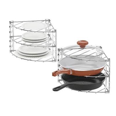 Deco Brothers 3-Tier Counter & Cabinet Corner Shelf Organizer 2 Pack Chrome