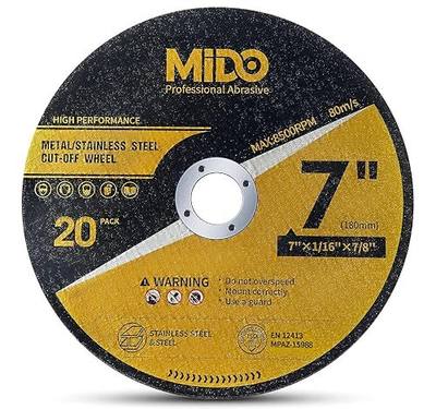 20 Pack Cut Off Wheels 7 Inch Cutting Wheel 7”x1/16”x7/8” Metal&Stainless Steel Cutting Disc Fit for Angle Grinder