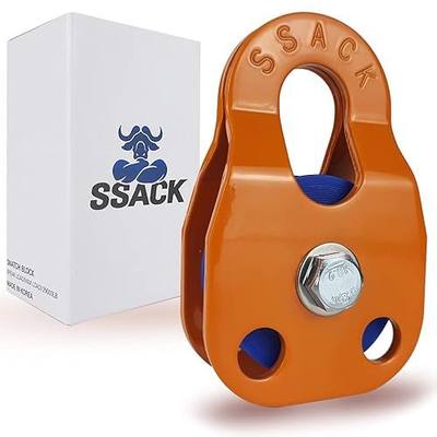 Snatch Block for Winches Synthetic Rope Snatch Pulley Block Max Load 29,000 lbs (Orange)