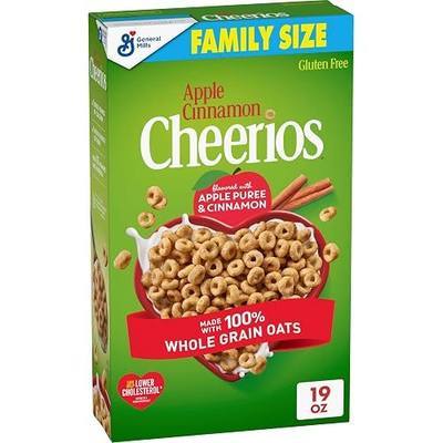 Apple Cinnamon Cheerios, Heart Healthy Gluten Free Cereal, Made with Whole Grain Oats, Family Size, 19 oz
