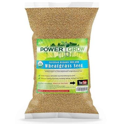Organic Wheatgrass Seed - Certified Organic Hard Red Wheat by PowerGrow (5 Pound)