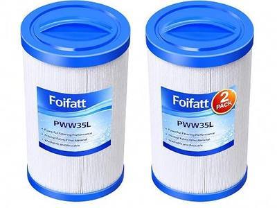 PWW35L Hot Tub Filter Cartridge, 35 Sq Ft Spa Filter Compatible with Unicel 4CH-935, 817-4035, Filbur FC-0170, X268548-PMA-R3, SD-01235 and PDC580-AFS, 2 Pack