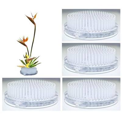 4Pcs Thicken Plastic Flower Frog 70mm/2.76" Clear Japanese Floral Frogs Round Ikebana Kenzan Flower Arrangement Pin Frog Holder