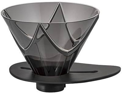 Hario V60 "Mugen" Plastic Coffee Dripper, Size 02, Clear Black
