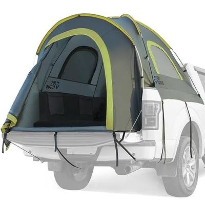 JOYTUTUS Pickup Truck Tent 2.0, Waterproof PU2000mm Double Layer for 2 Person, Portable Truck Bed Tent with Rainfly, 5.5'-5.8' Camping Preferred - Green
