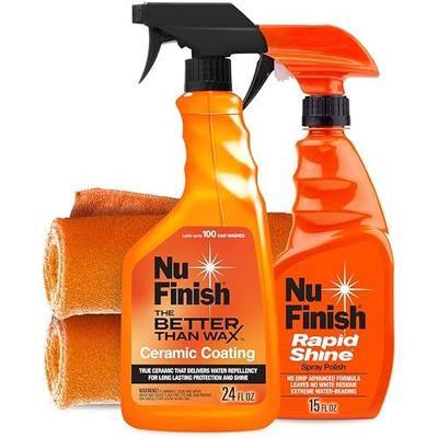 Coat Protector Kit by Nu Finish, 4 Piece Car Protector Set Protects and Restores Car Shine, Includes Ceramic Coating, Rapid Shine, and 2 Microfiber Towels