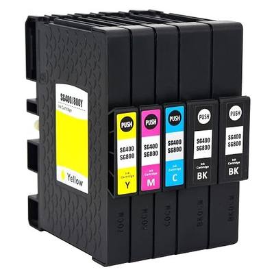 SG400 SG800 Sublimation Ink Cartridge for Sawgrass SG 400 SG 800 Printer | (2BK/1C/1M/1Y, 5-Pack) SG400 Ink Cartridges