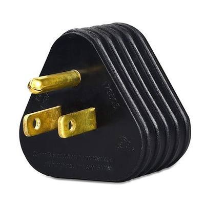 RV Power Adapter, NEMA 5-15P to TT-30R, 15A Male to 30A Female (15M/30F-Triangle, Black)