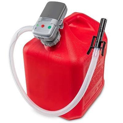 Deway Auto Fuel Transfer Pump, AA Battery, Auto-Stop, 2.4 GPM, Screw-On Cap | Hands-free fill and drain for autos, generators, and lawn equipment; not for US kerosene cans.