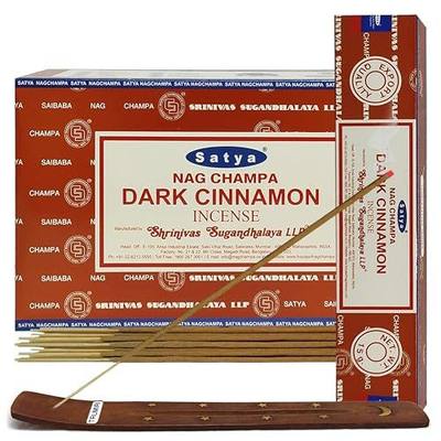 Dark Cinnamon Incense Sticks and Incense Stick Holder Bundle Insense