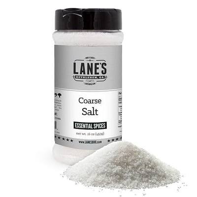 Lane's Kosher Salt Coarse, 16 oz - All Natural Pretzel Salt for Soft Pretzels, Gluten-Free, Large Coarse Crystals, Great for BBQ, Cooking, Rimming, and Seasoning Meats & Vegetables, Made in USA