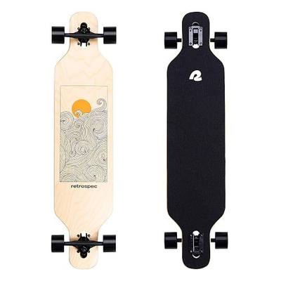 Retrospec Rift Drop-Through Longboard Skateboard Complete Canadian Maple Wood Cruiser w/Drop-Through Trucks for Commuting, Cruising, Carving & Downhill Riding