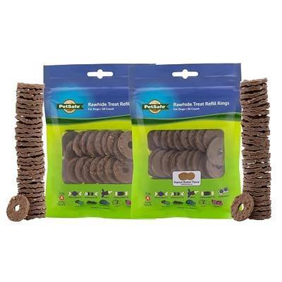 PetSafe Busy Buddy Dog Treat Rings Variety Pack, Small, Size A, 60 Count | Grain-Free Rawhide & Peanut Butter Flavored Treat Ring Refills, Resealable Bags Keep Rings Fresh, Tasty Distraction for Dogs