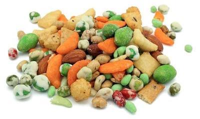Oregon Farm Fresh Snacks Wasabi Pea & Rice Cracker Snack Mix, 32 oz | Tamari peanuts, wasabi almonds, chili crackers, real ingredients, for parties & game nights, resealable bag, USA made