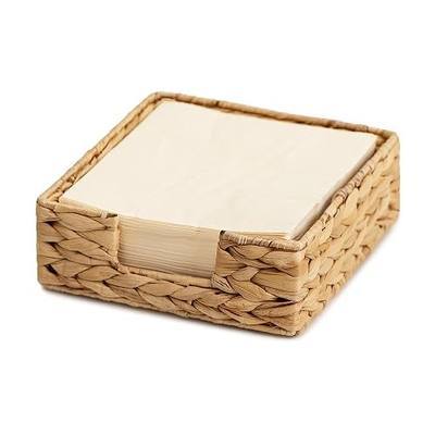 StorageWorks Water Hyacinth Guest Towel Holder for Bathroom, Wicker Napkins Baskets for Dinning Room, Rattan Napkin Holders for Tables, 7 ½"L x 7 ½"W x 2 ¾"H, 1 Pack