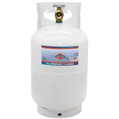 Flame King 10LB Steel Propane Tank Cylinder with Type 1 Overflow Protection Device Valve, Great for Camping, Fire Pits, Heaters, Grills, Overlanding, White