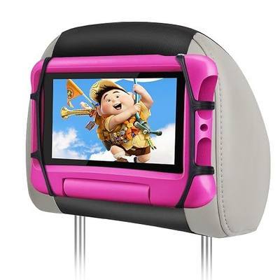 WONNIE Tablet Holder for Car, Upgraded iPad Holder for Car Mount Headrest, iPad Mount Back Seat for Kids with Anti-Slip Strap, Silicone Holding Net/Fits All 7-12.9'' Tablets