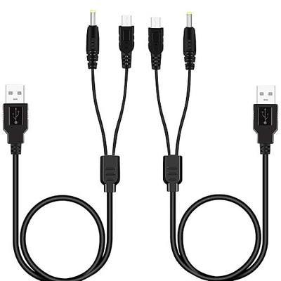 Xahpower 2 Pack PSP Charger Cable, Portable USB PSP Power Cord & Data Cable for Sony PSP 1000 2000 3000, Charging Cord 2-in-1