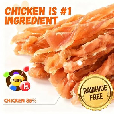 Pawmate Dog Treats Chicken Jerky Strips Twists Dog Training Treats 10.6 oz | Natural Healthy Chicken Jekry Tenders with Taurine, High Protain Low Fat Training Rewards Treats for Small Medium Large Dogs